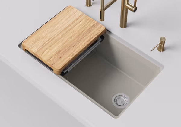 Soft White Workstation Sink