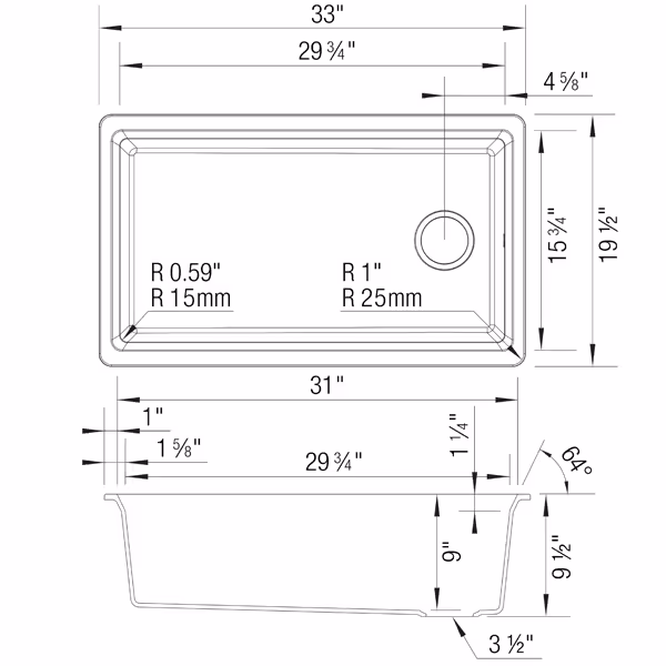 Soft White Workstation Sink Dimensions