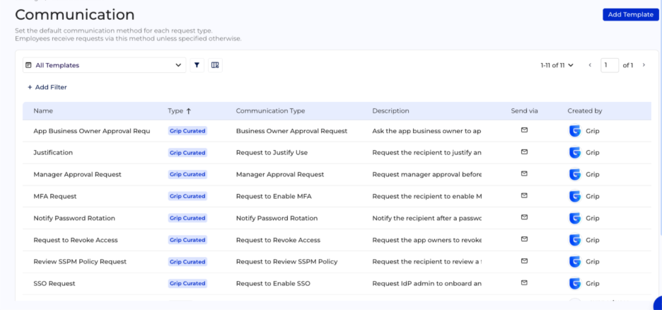 customizable communication template screenshot