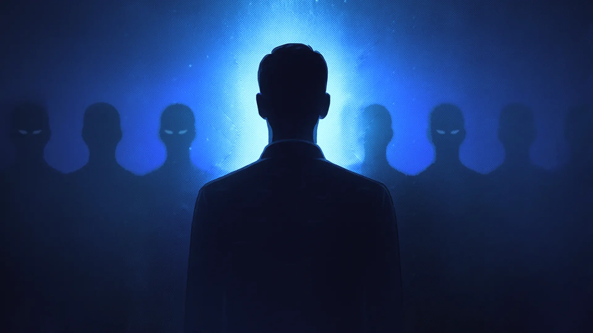 Silhouetted figures in a dark setting, highlighting the importance of identity management in SaaS security.