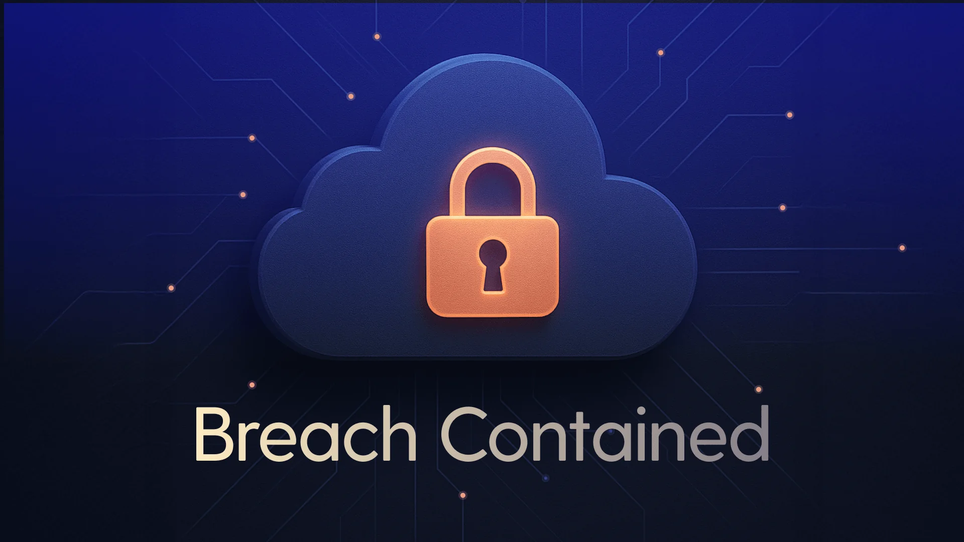 Cloud icon with a padlock, symbolizing contained security breaches in SaaS environments.