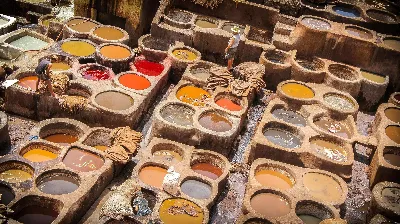 A tannery, the most polluting stage of conventional leather production