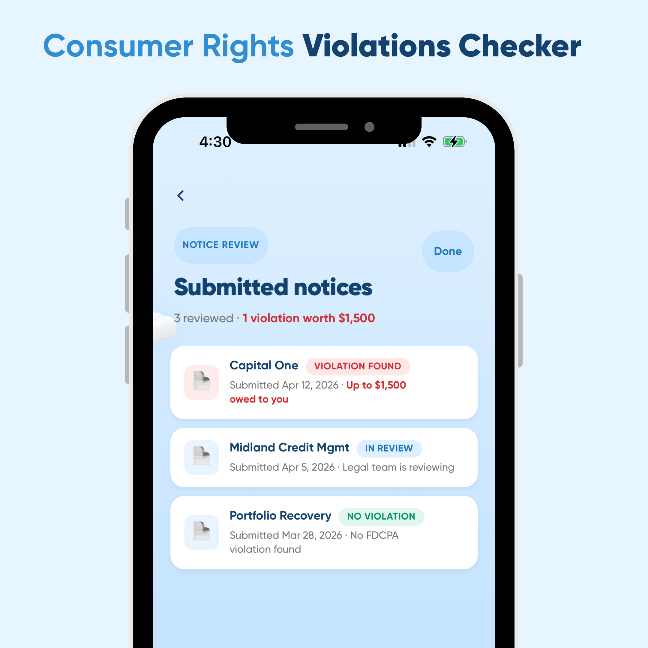 Consumer Rights Violations Checker