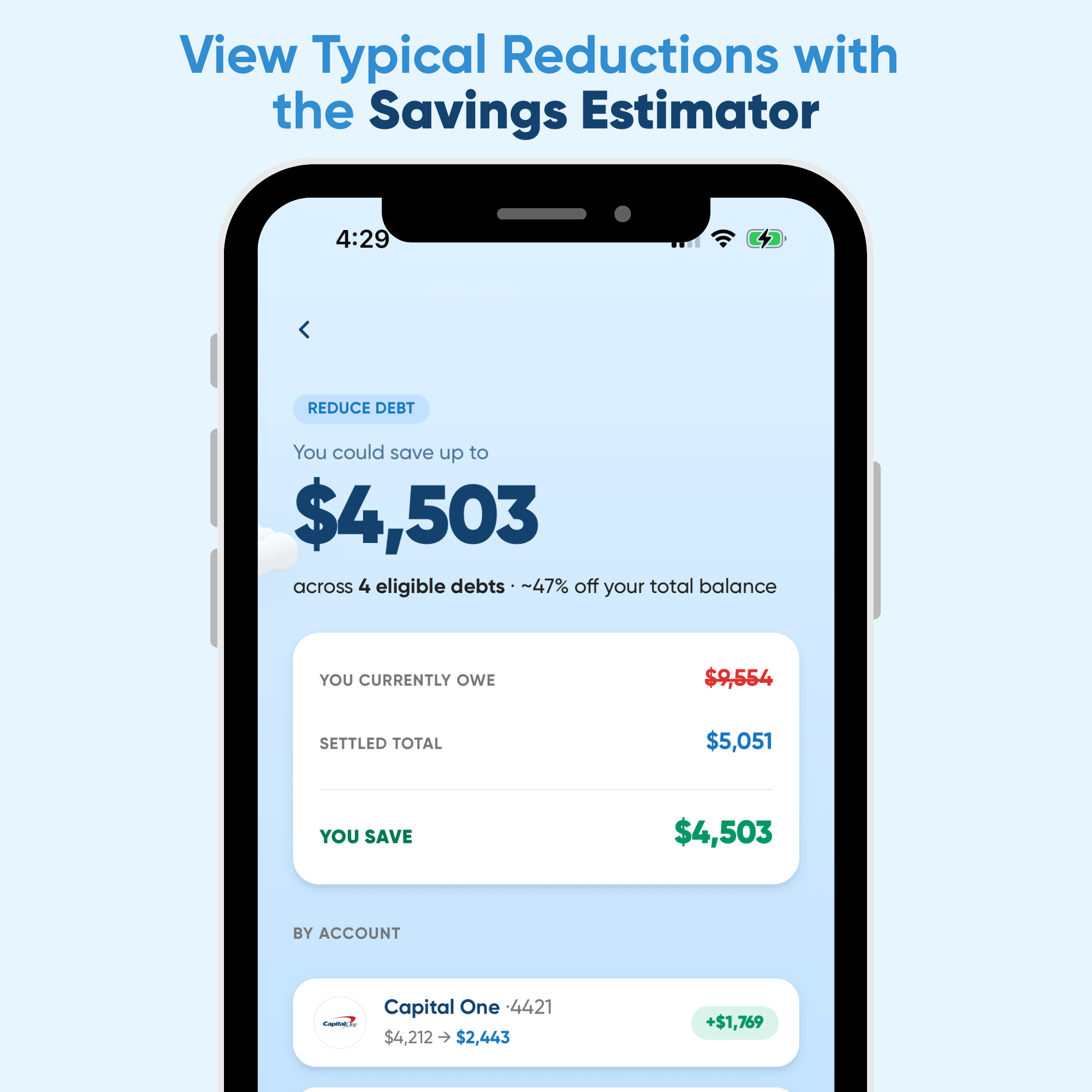 View Typical Reductions with 
the Savings Estimator