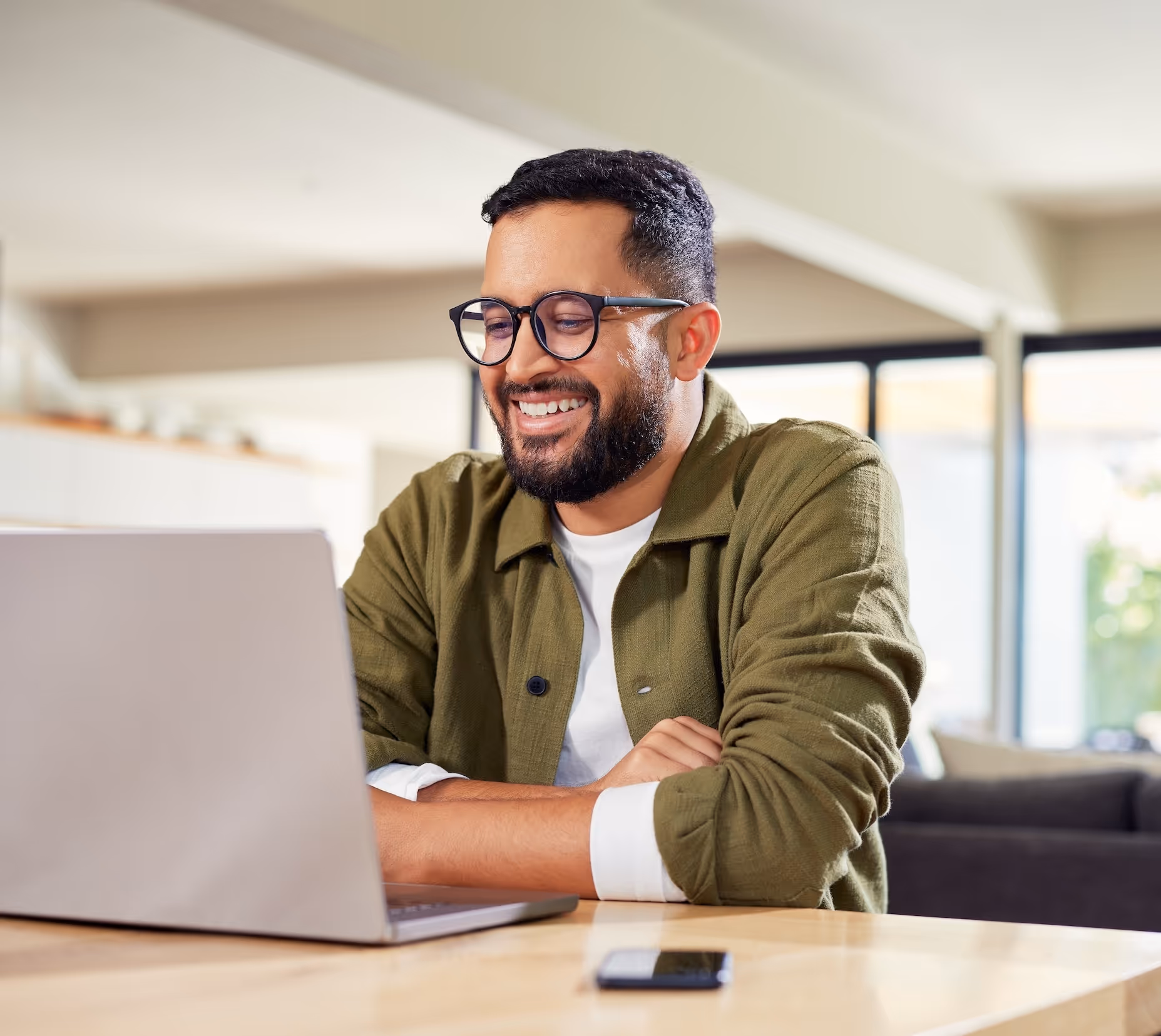 A smiling office worker