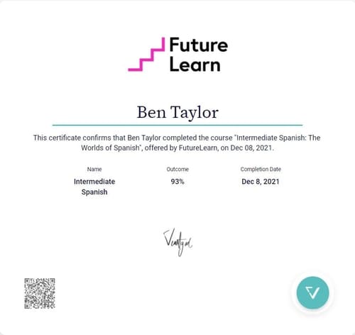 A future learn blockchain verifiable digital credential.