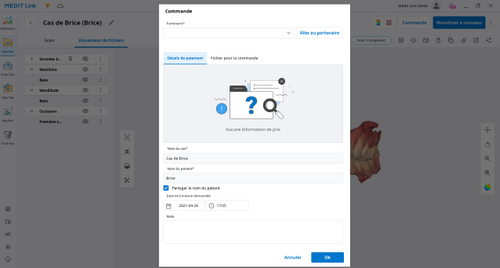 Partagez vos fichiers via le Medit Link en un clic à votre prothésiste dentaire. Tous les échanges peuvent se faire sur le logiciel dédié.