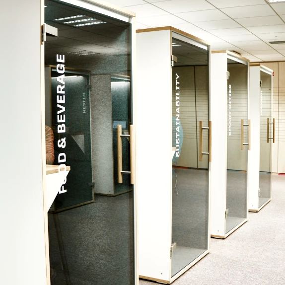 mute-labs phone booths in Plug and Play office