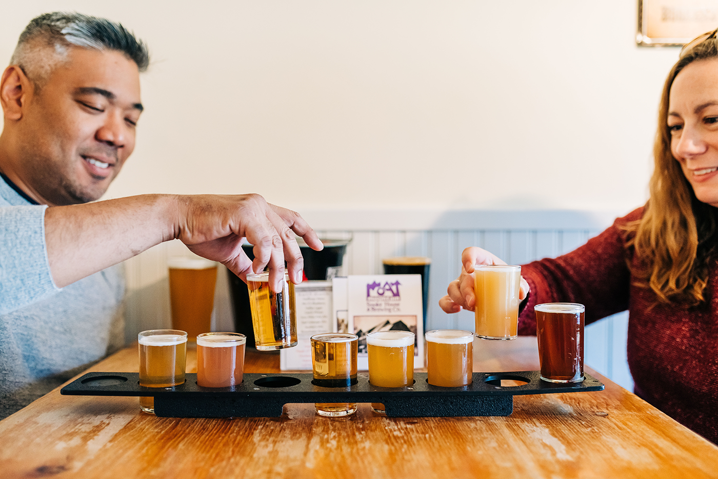 Enjoy North Conway's popular craft beers at Moat Mountain Brewing 