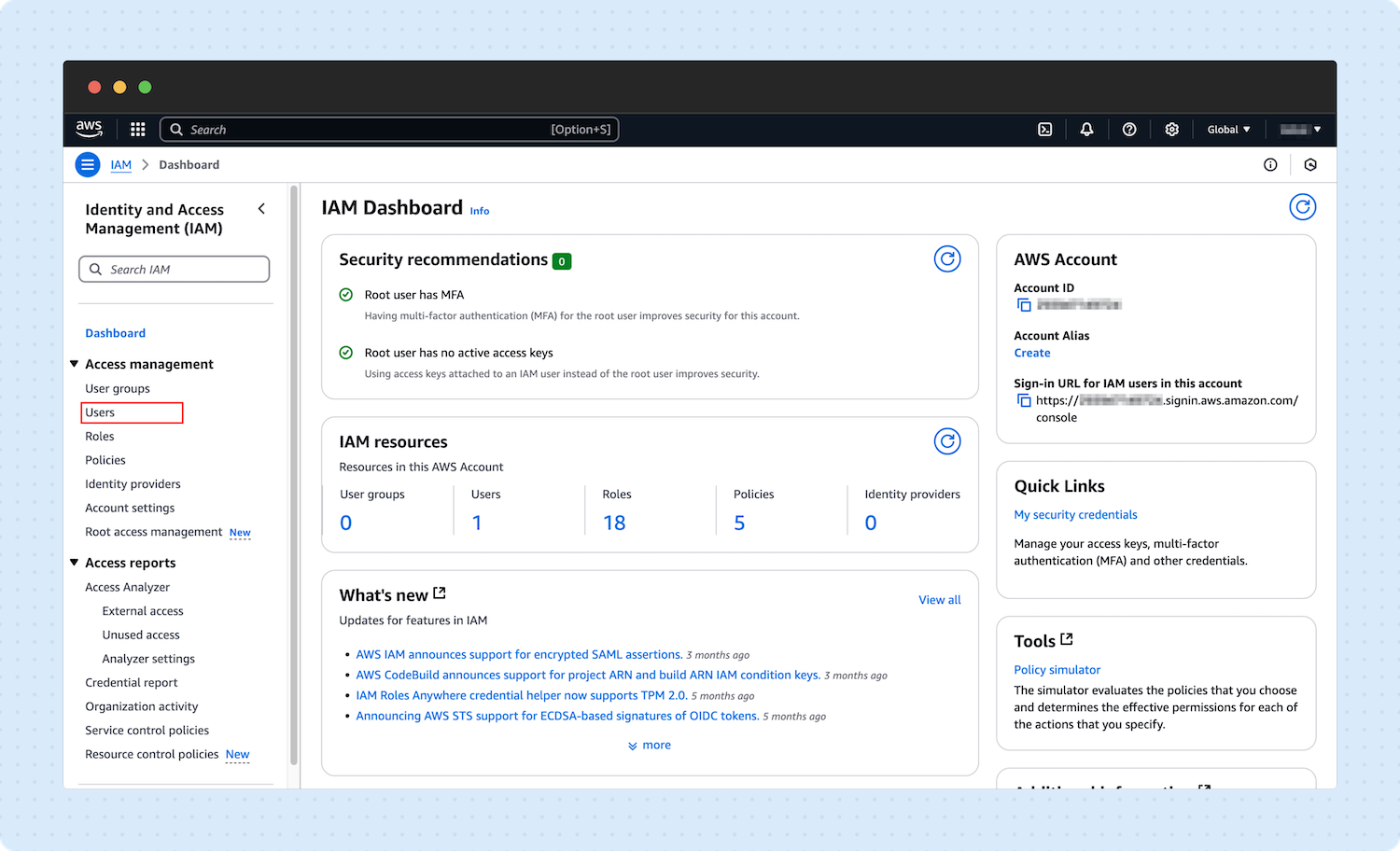 Creating an IAM User for Checkmk 01