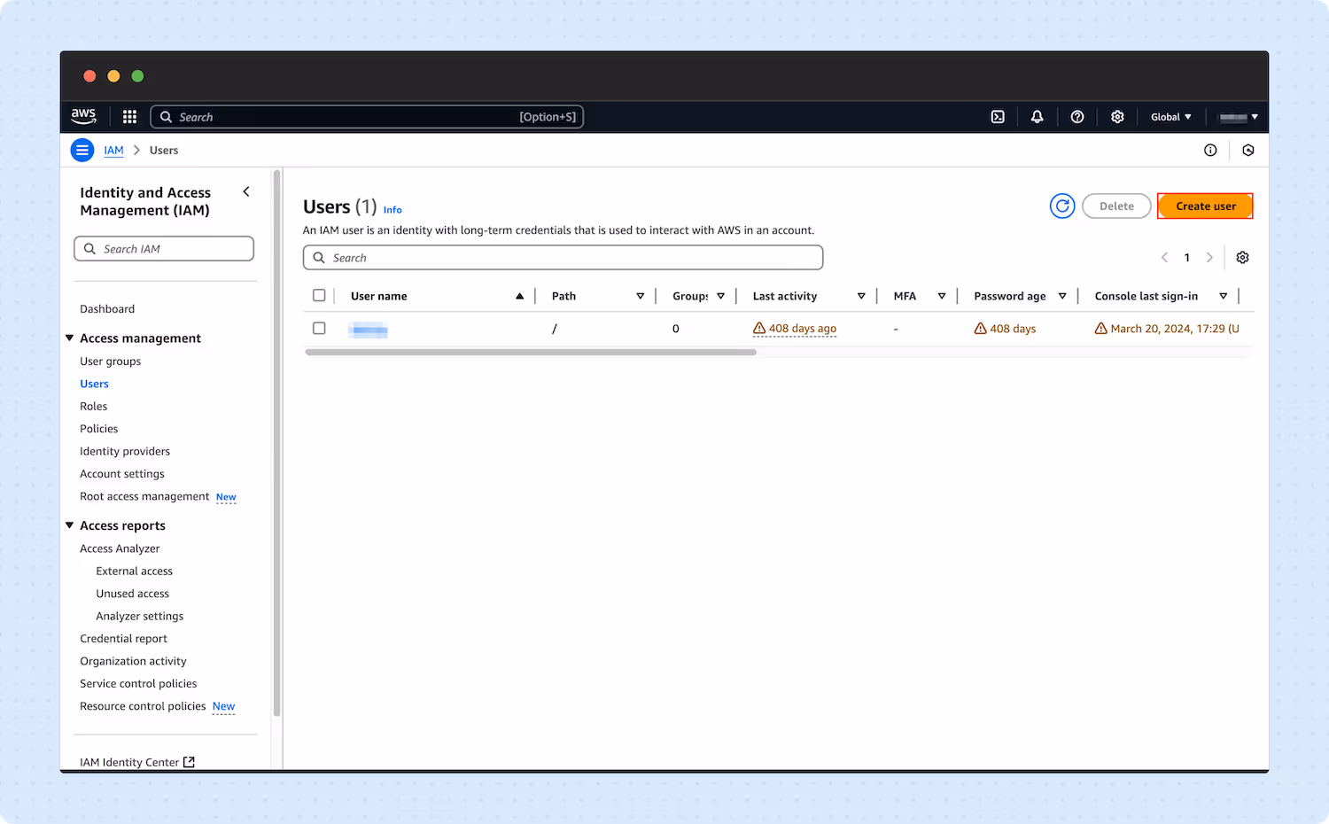Creating an IAM User for Checkmk 02