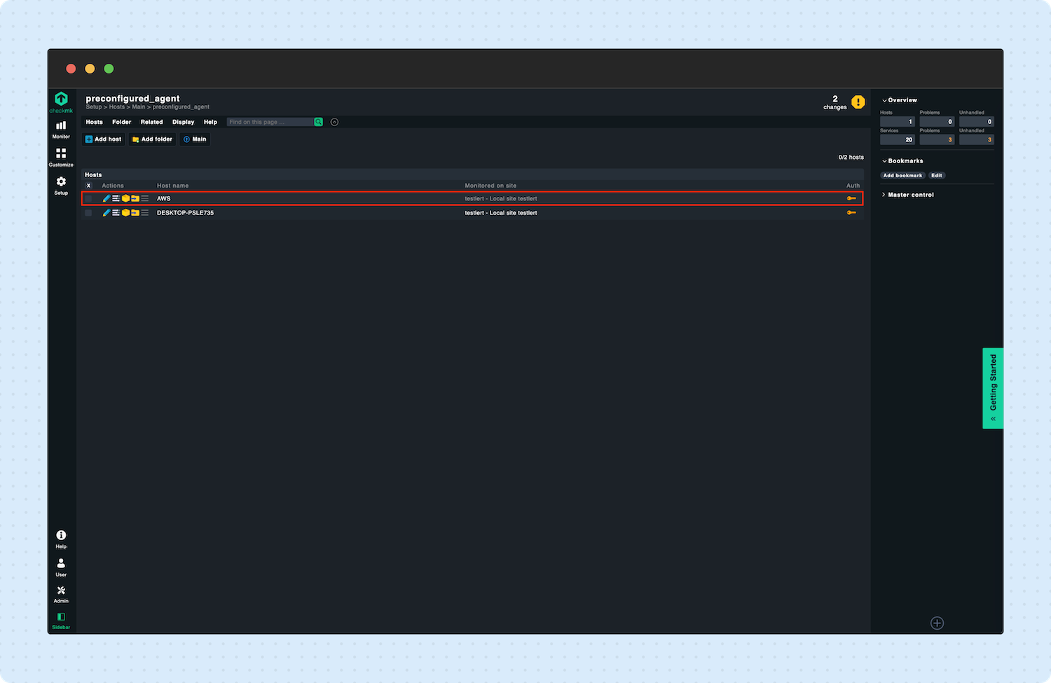 Adding an AWS host to Checkmk 10