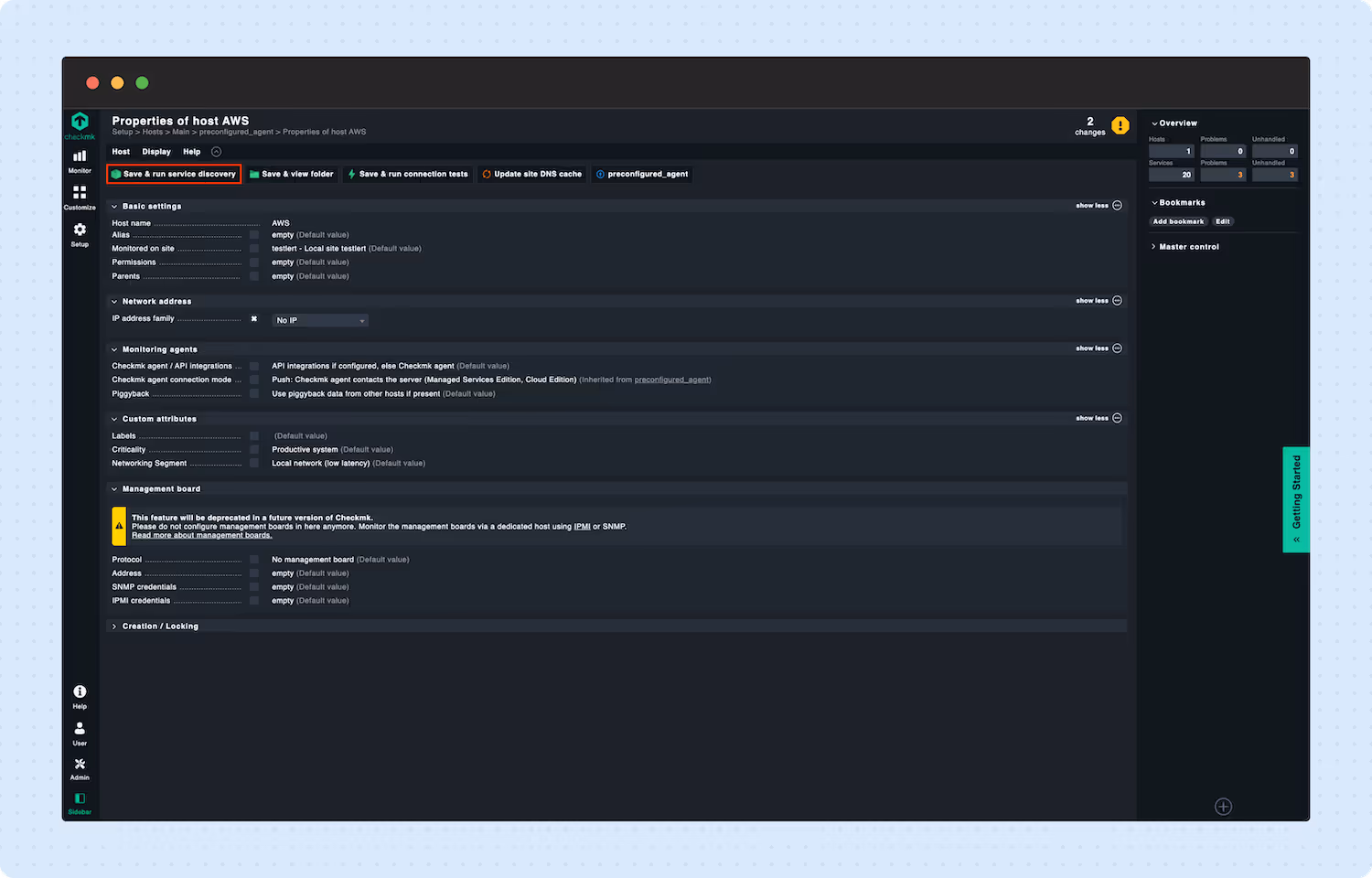 Adding an AWS host to Checkmk 11
