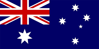 Australian flag featuring the Union Jack, Commonwealth Star, and Southern Cross constellation on a blue field.
