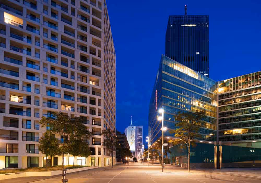 Downtown Bethesda at night, Maryland.