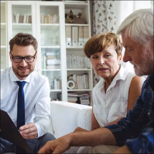 Couple talking to Lawyer