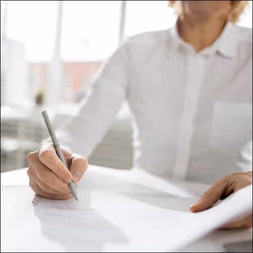 Lady Checking Documents