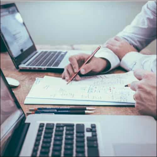 Lawyer and Client working through documents