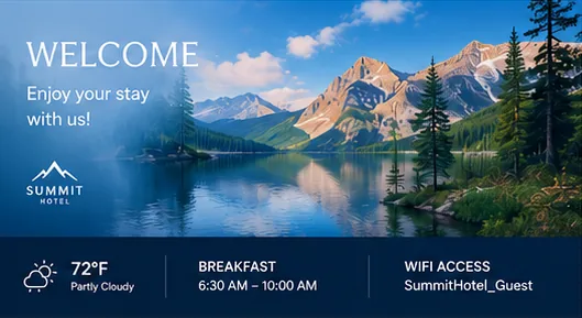 Lobby welcome screen