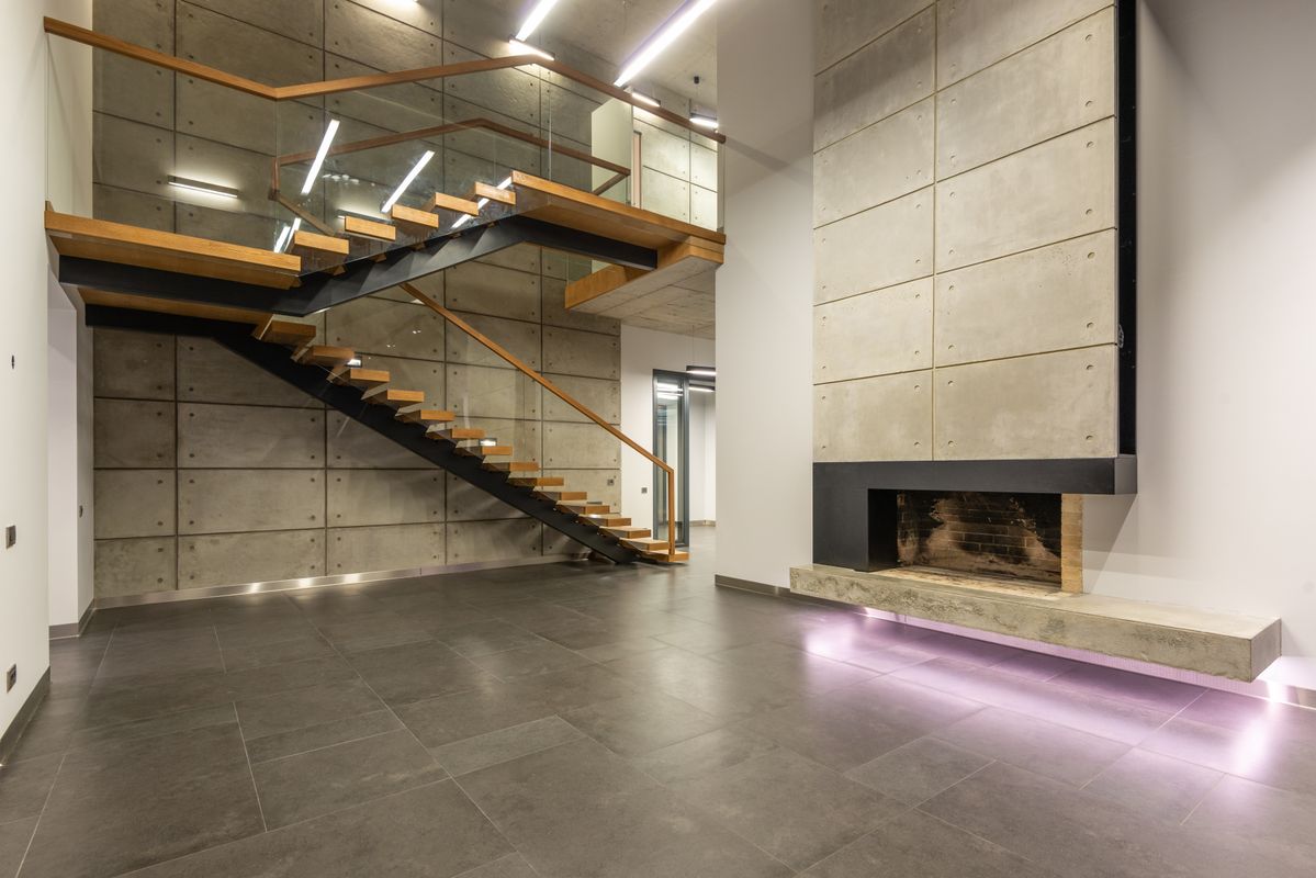 truDigital digital signage directory in a modern real estate lobby