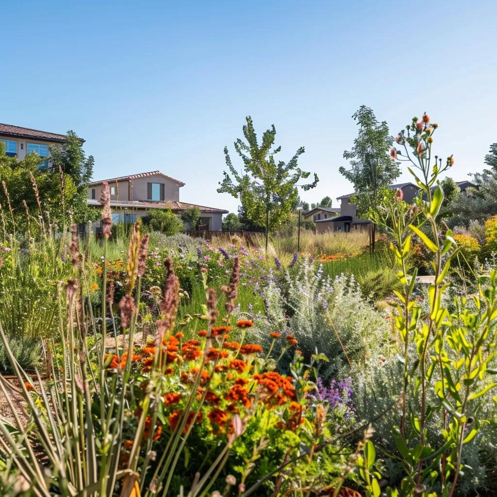 Thriving garden showcasing the benefits of rainwater harvesting with healthy plants