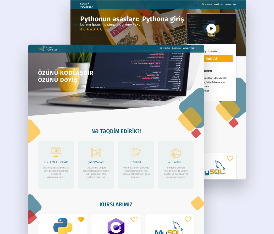 A mockup of a project
