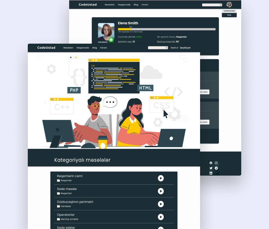 A mockup of a project