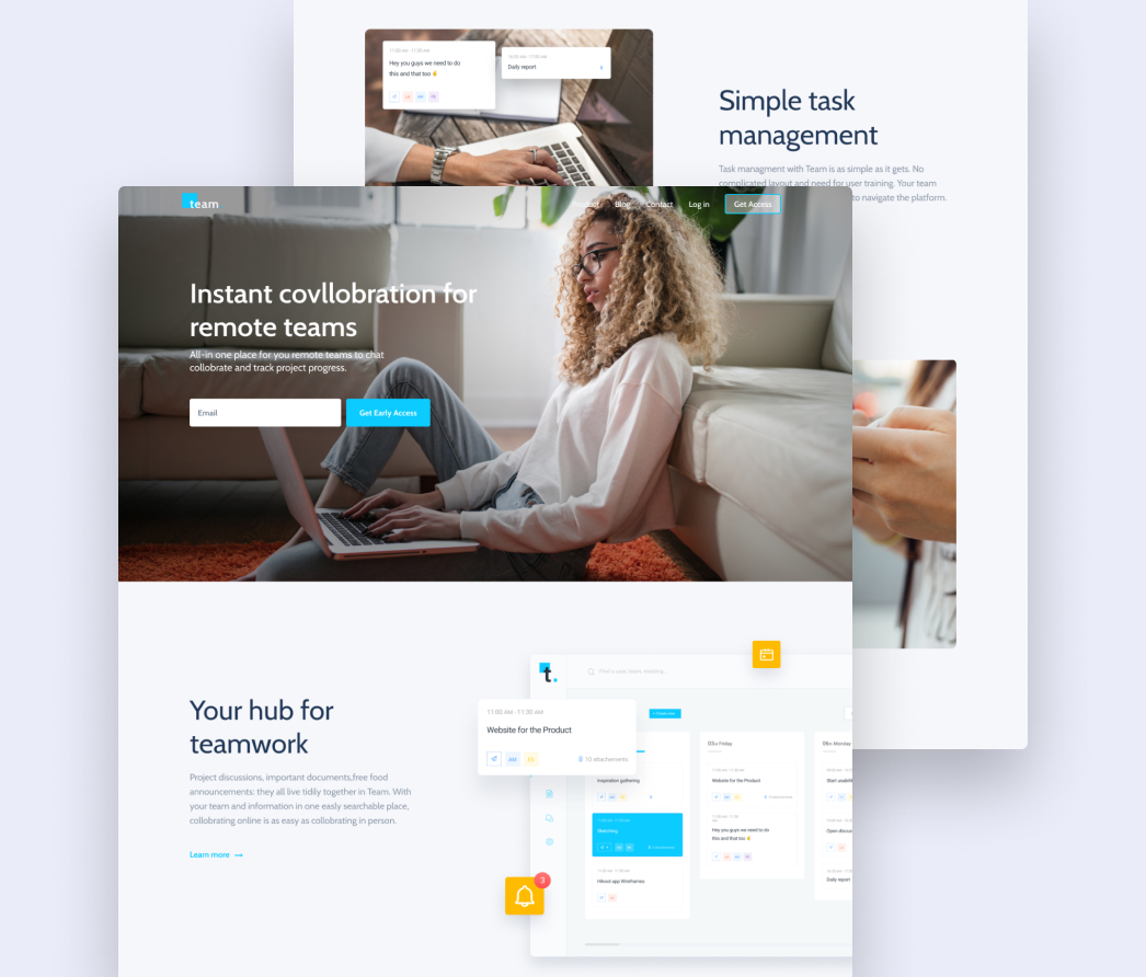 A mockup of a project