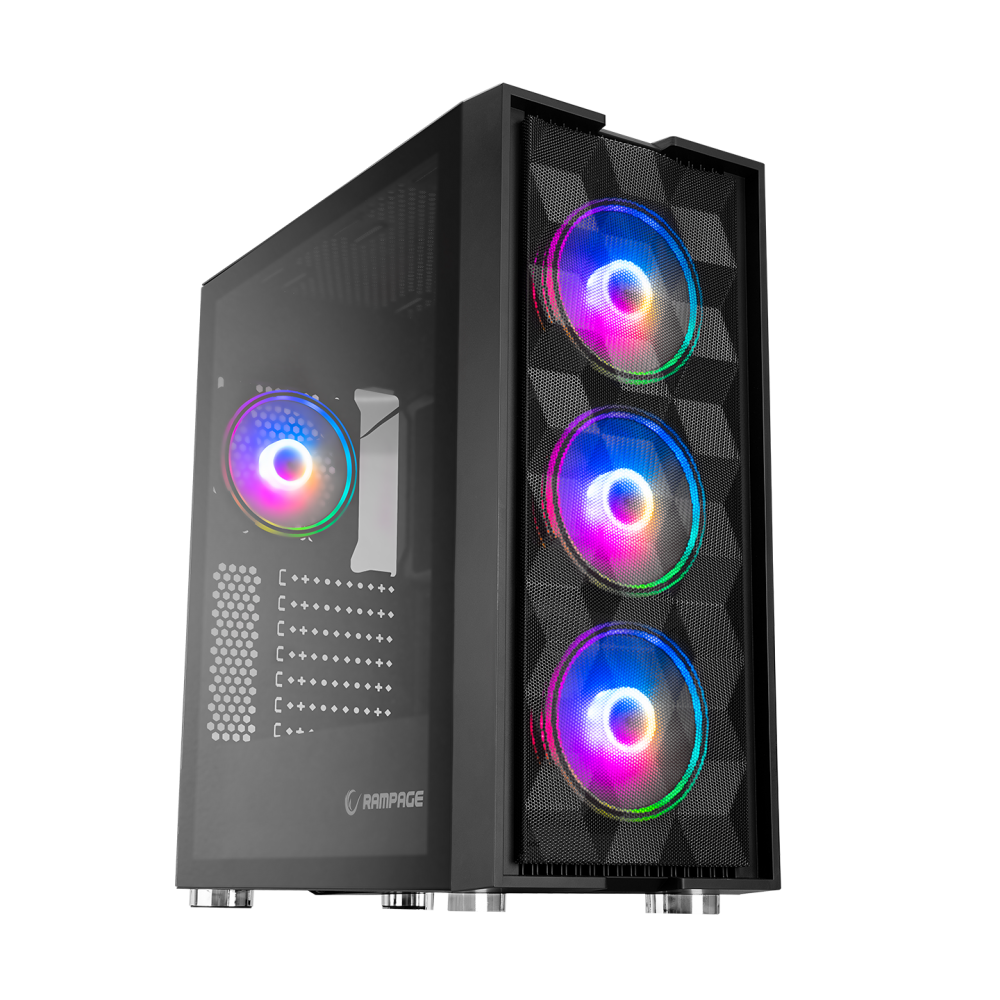 Rampage הטוב ביותר AMAZE שחור זכוכית מחוסמת מקרה מחשב זכוכית משחקים מקוונים.