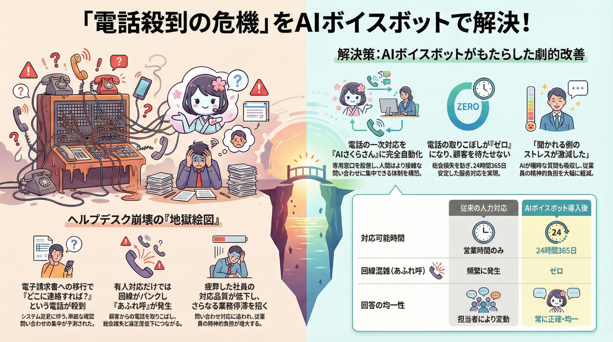 電話殺到の危機をAIボイスチャットで解決