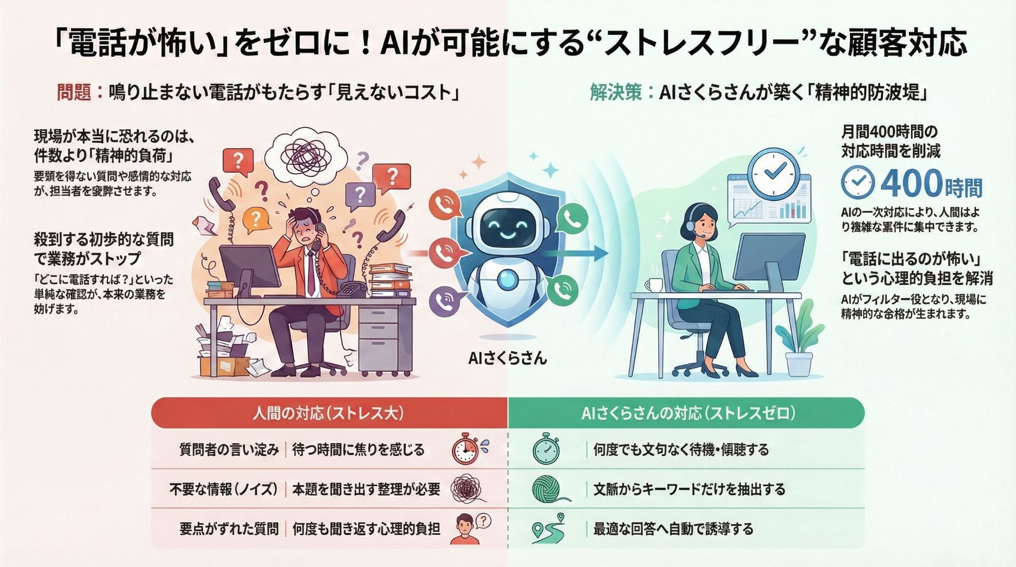 ストレスフリーな顧客対応