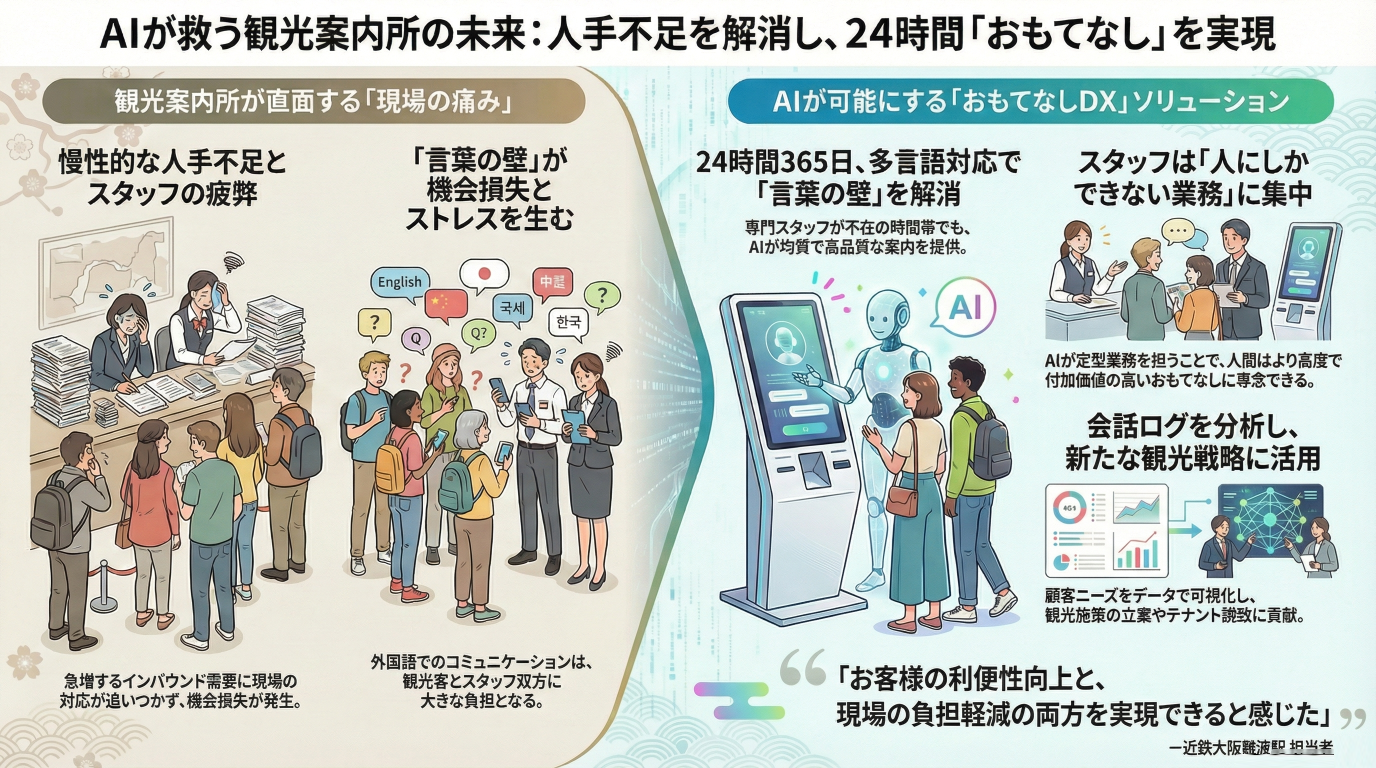 観光案内所の「人手不足」をAIが救う。多言語・24時間対応で実現する「おもてなしDX」