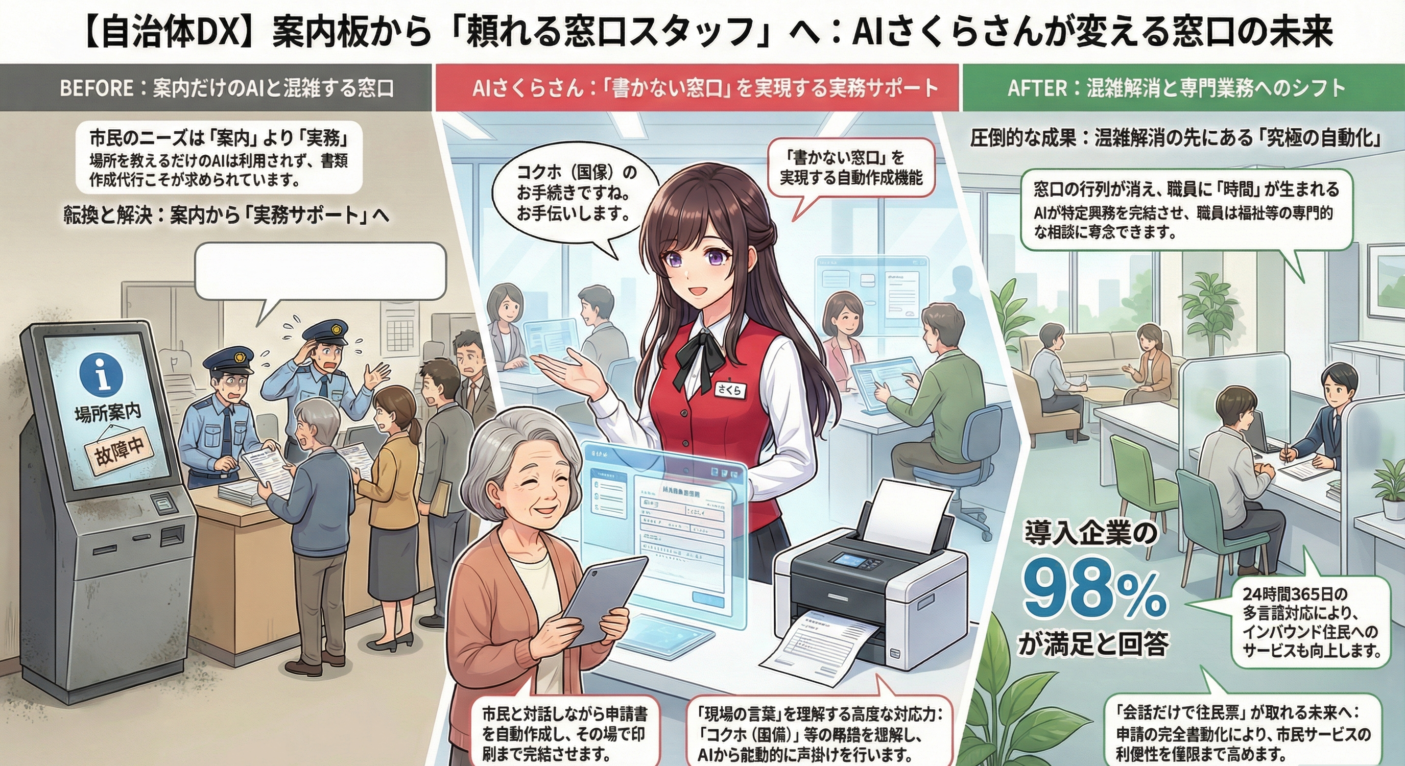 AIさくらさん：案内板から「頼れる窓口スタッフ」へ