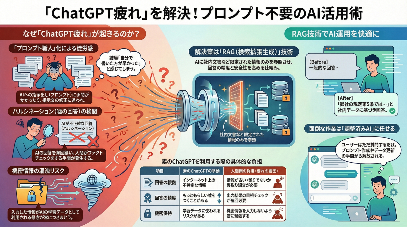 「ChatGPT疲れ」の正体は“見えないコスト”。7割が悩むスキル不足を解決する「RAG」活用術