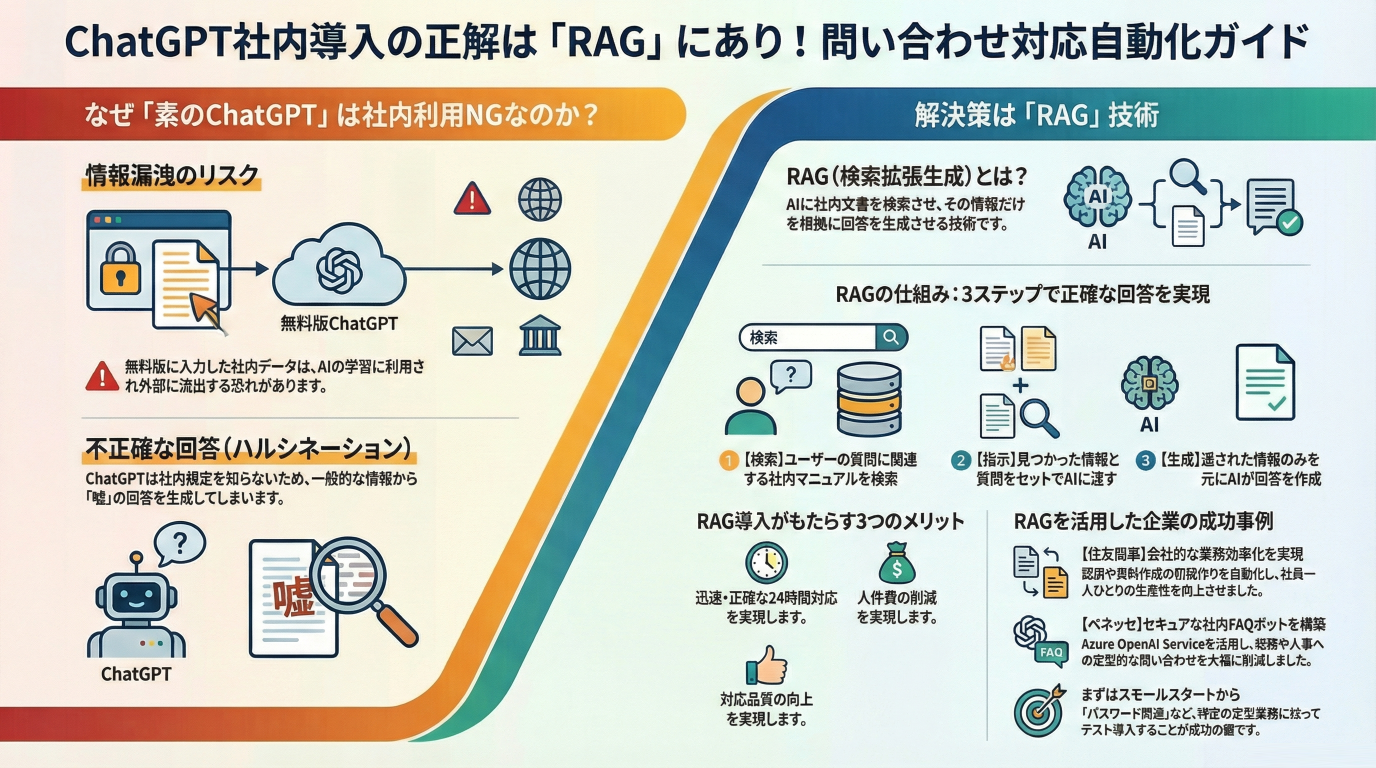 ChatGPTで「社内問い合わせ」は自動化できるか？ 成功企業が実践する「RAG」という仕組みと導入事例