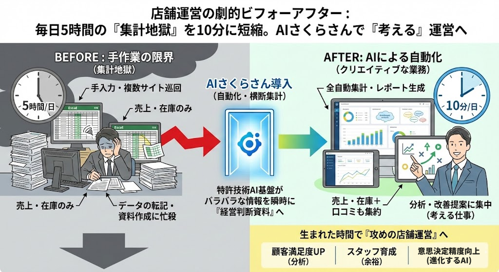 5時間の店舗集計を10分に。AIさくらさんで実現する「考える」店舗運営