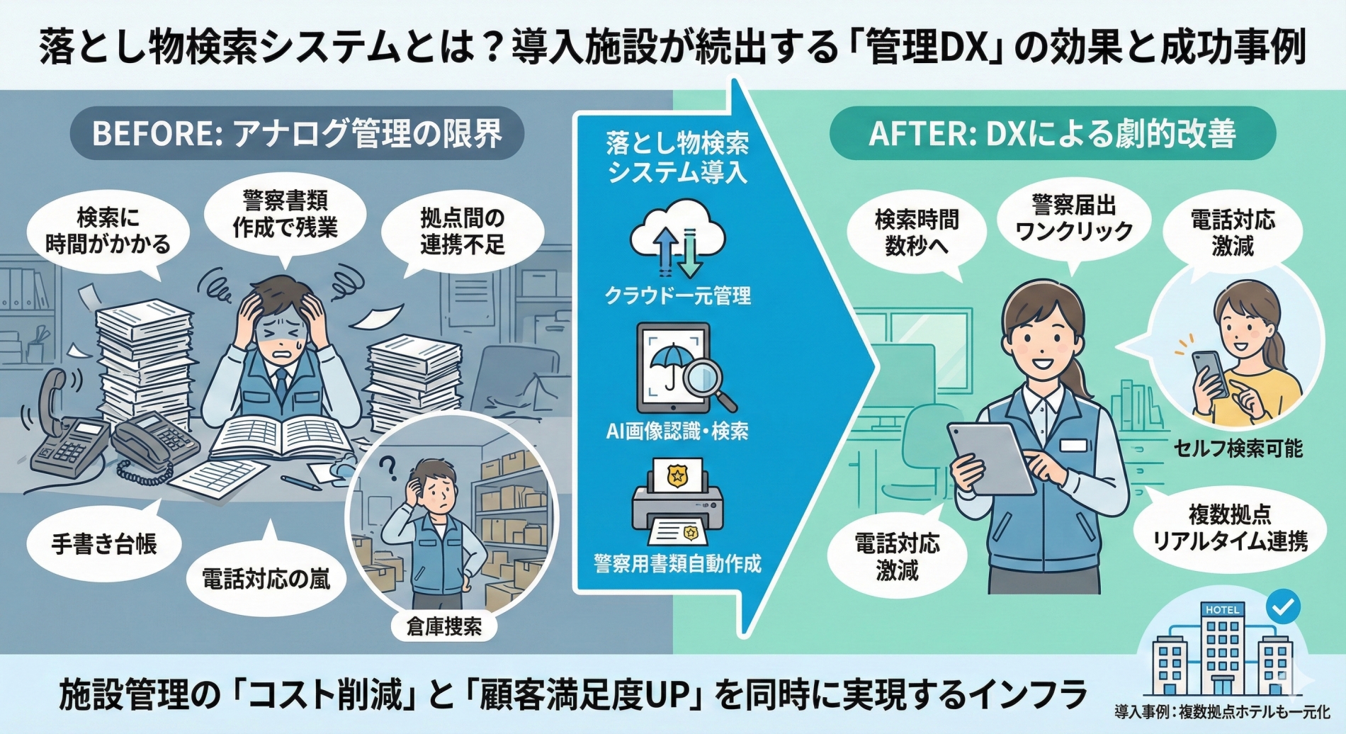 落とし物検索システムとは？導入施設が続出する「管理DX」の効果と成功事例