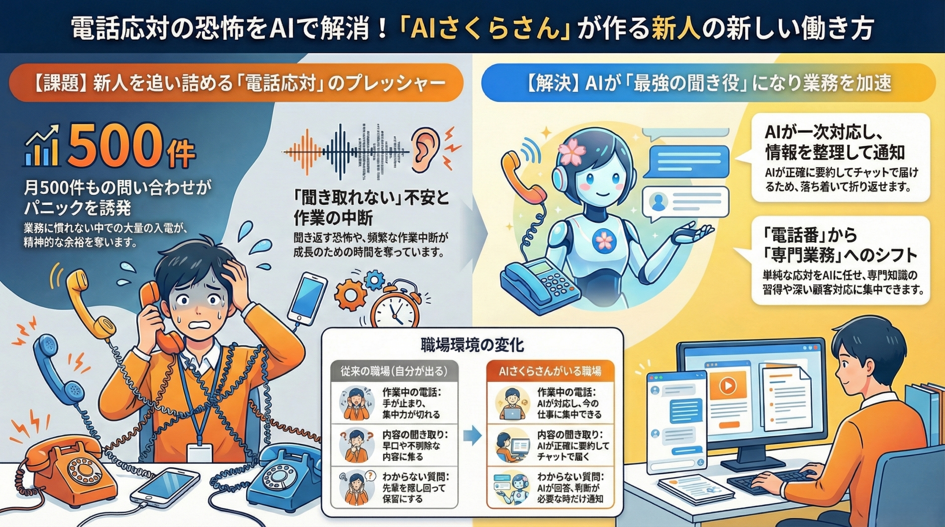 電話対応の恐怖をAIが解消