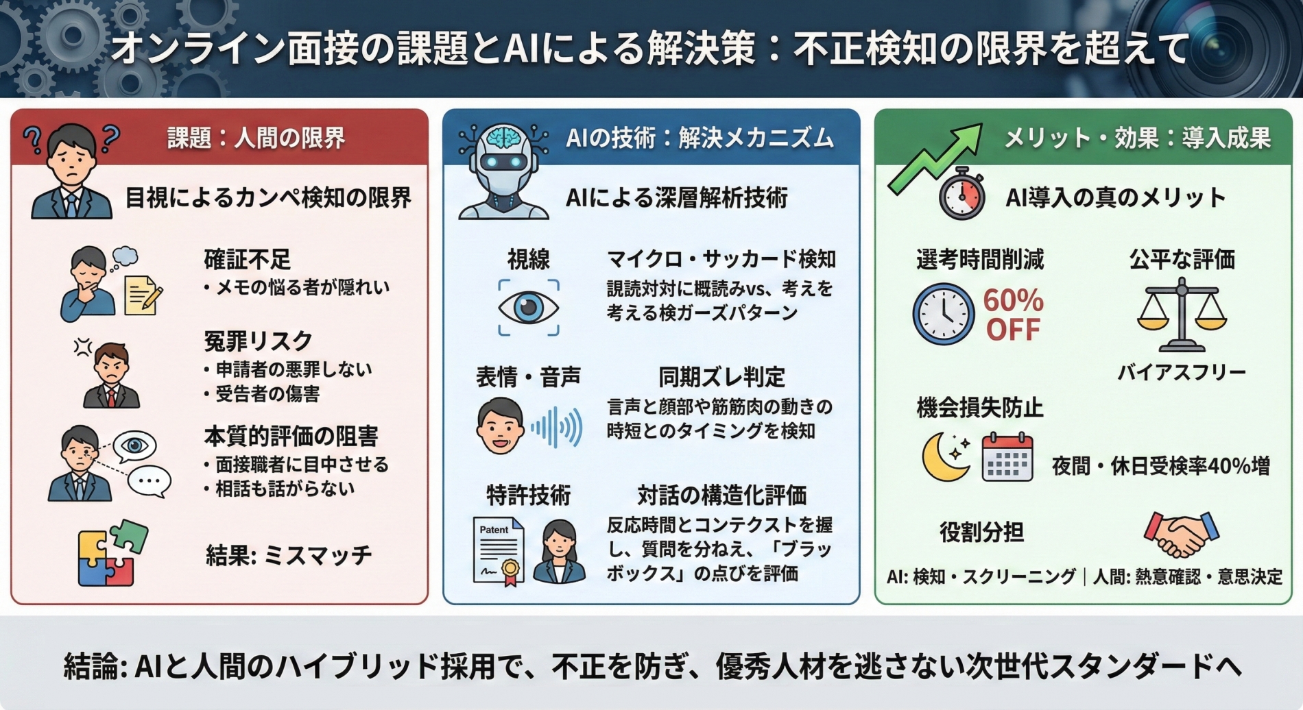 オンライン面接の課題とAInいよる解決策：不正検知の限界を超えて