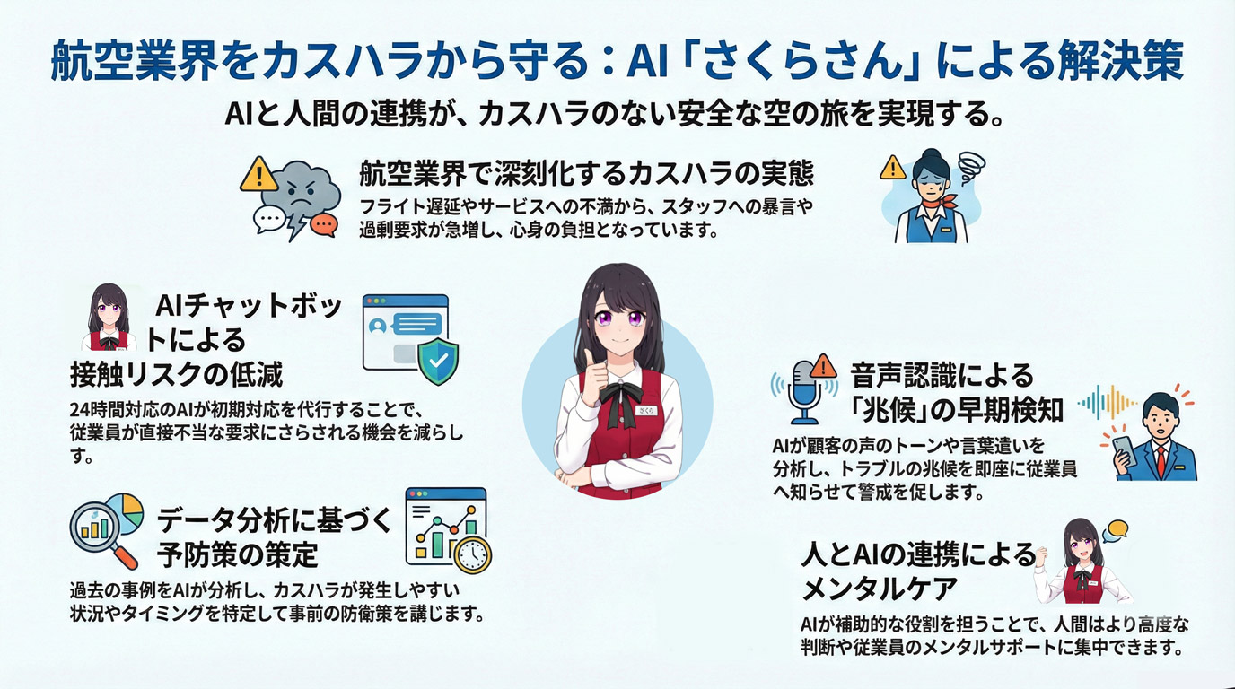 航空業界をカスハラから守る:AI「さくらさん」による解決策