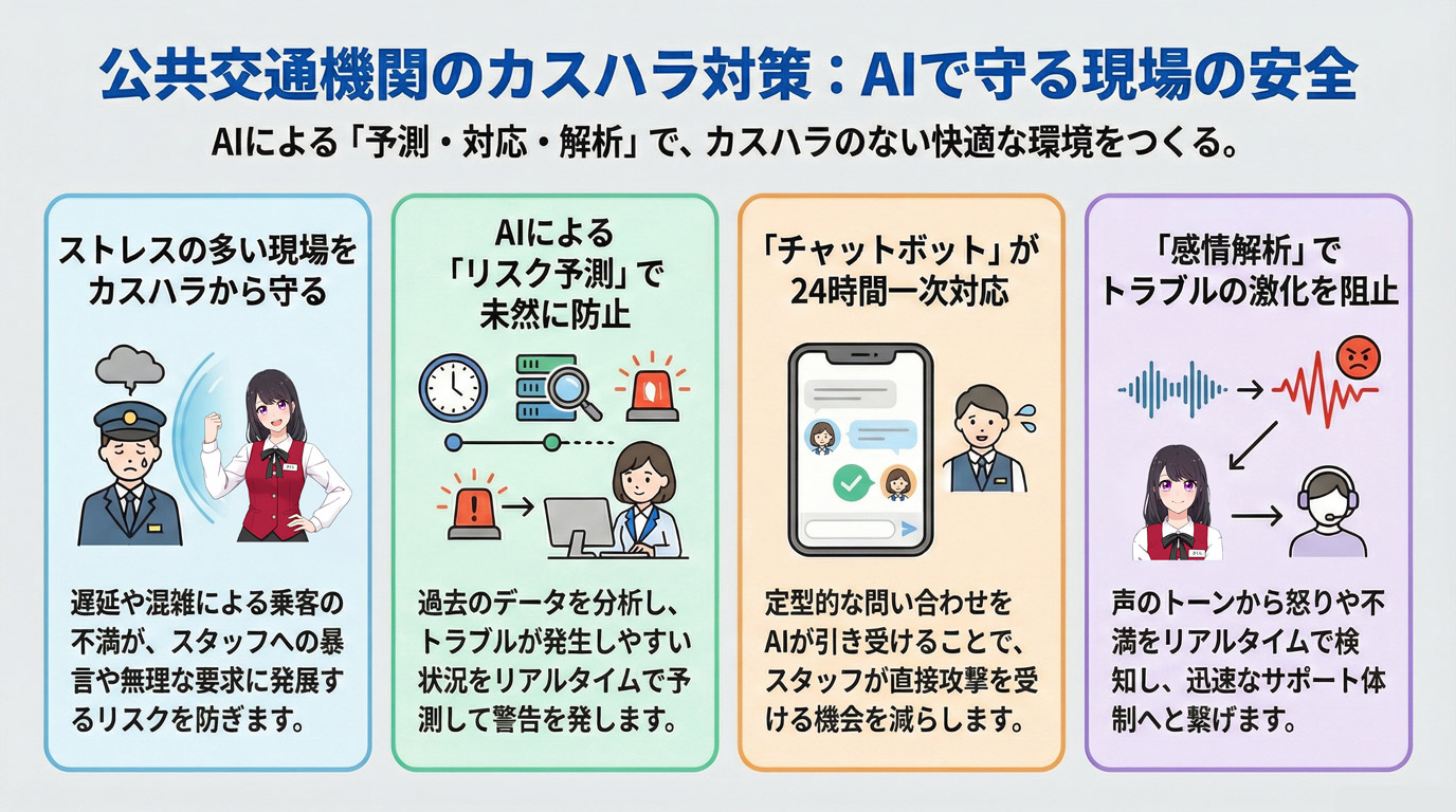 公共交通機関のカスハラ対策:AIで守る現場の安全