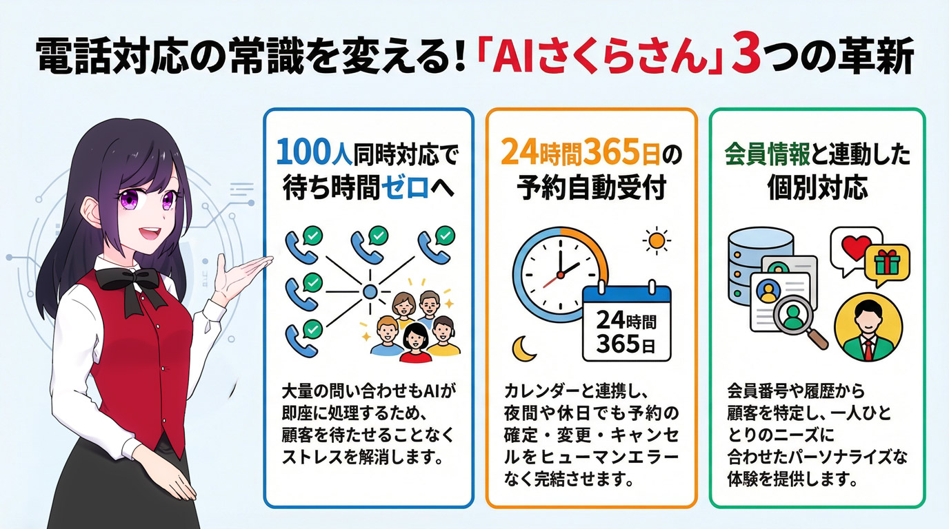 電話対応の常識を変える!「AIさくらさん」3つの革新