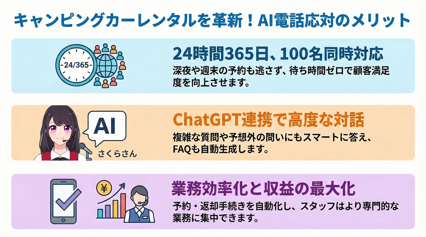 キャンピングカーレンタルを革新!AI電話応対のメリット