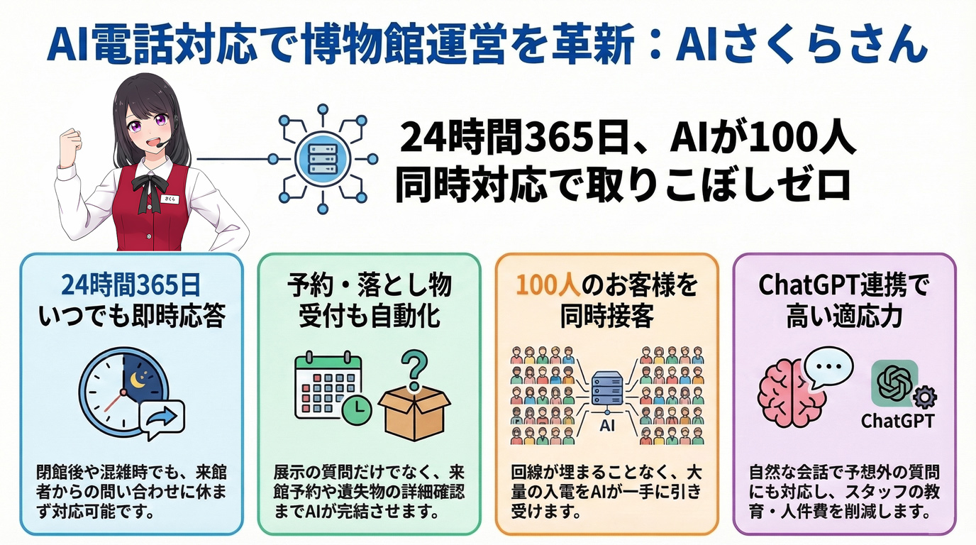 AI電話対応で博物館運営を革新:AIさくらさん