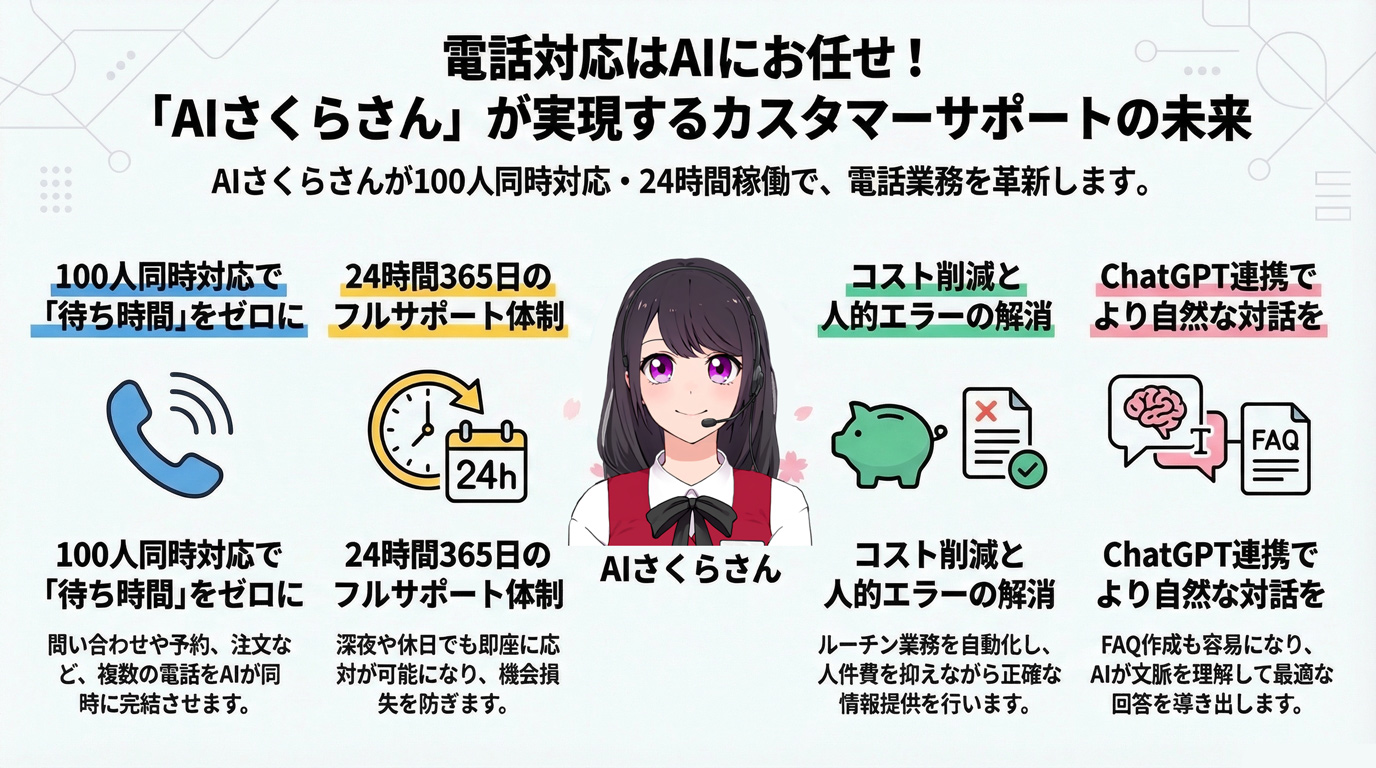 電話対応はAIにお任せ!「AIさくらさん」が実現するカスタマーサポートの未来