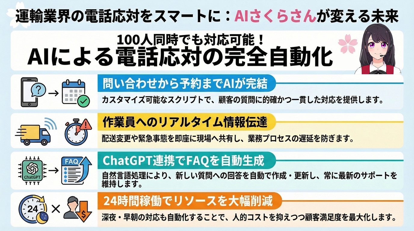 運輸業界の電話応対をスマートに:AIさくらさんが変える未来