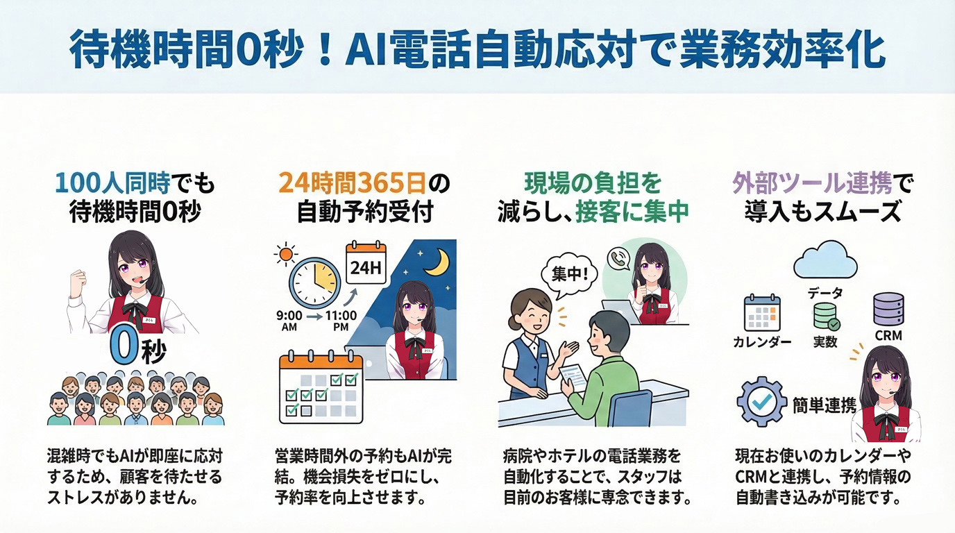待機時間0秒!AI電話自動応対で業務効率化
