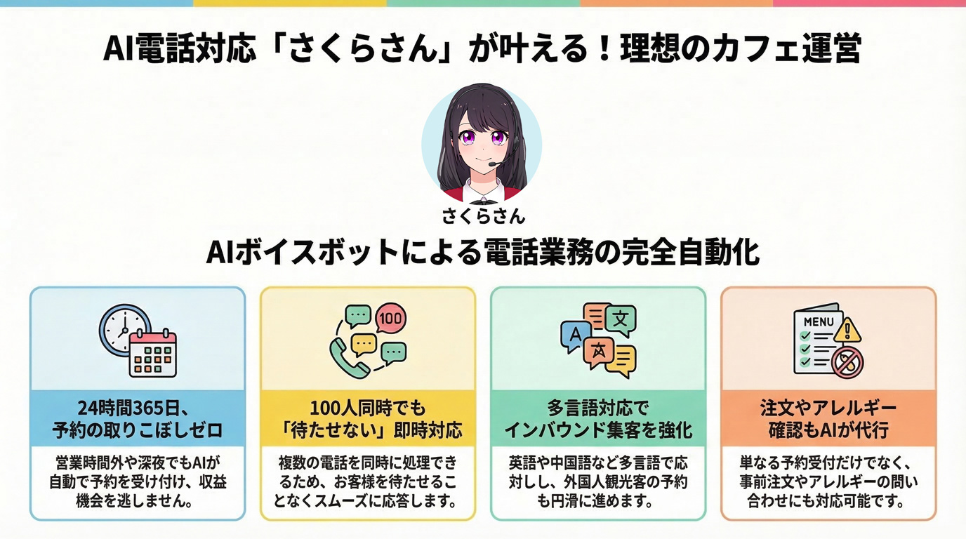 AI電話対応「さくらさん」が叶える!理想のカフェ運営