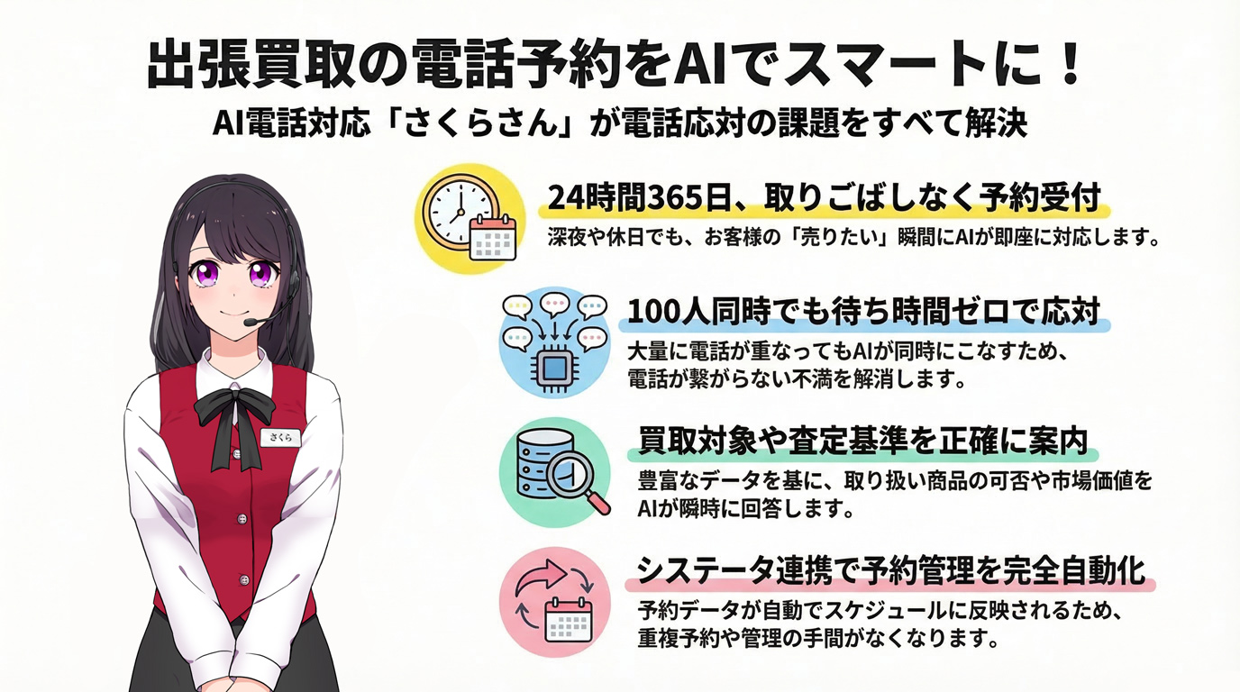 出張買取の電話予約をAIでスマートに!