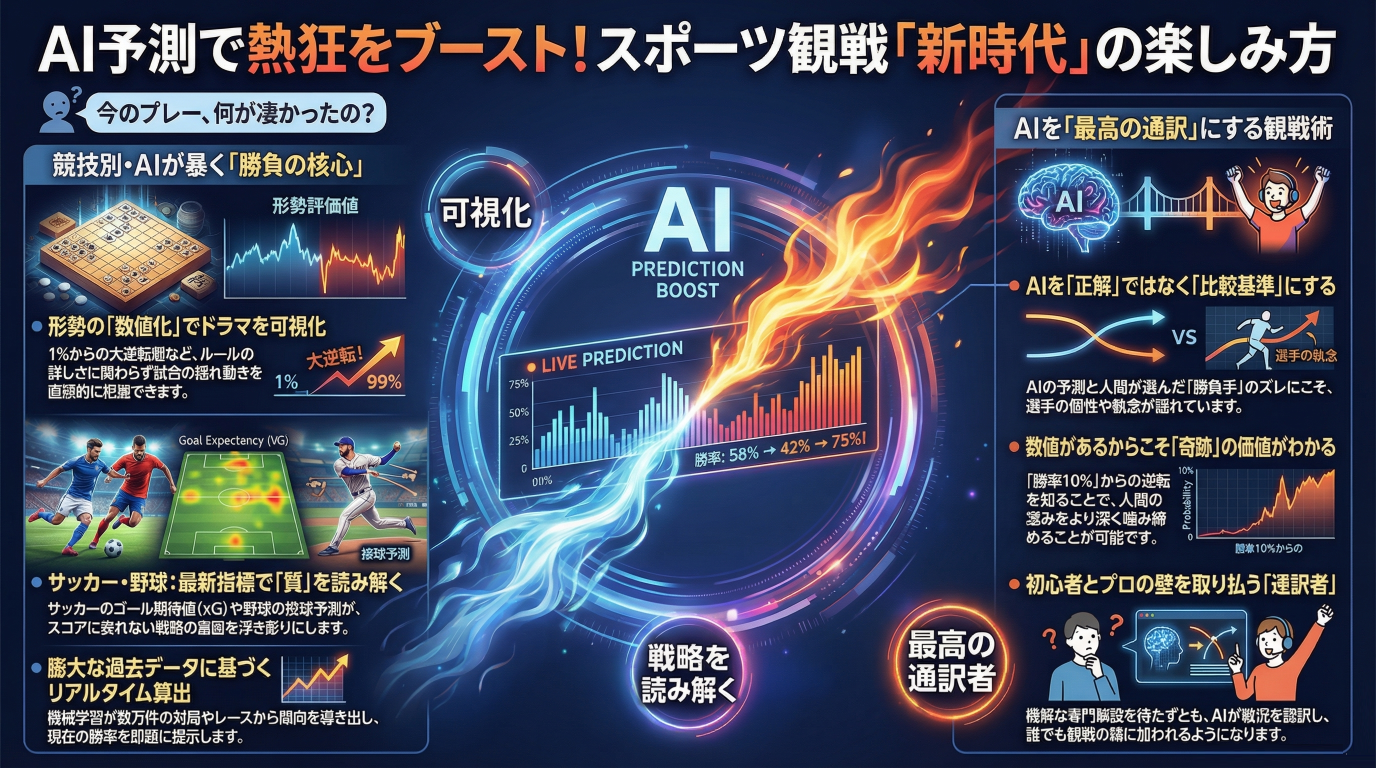 次の手は？どっちが勝つ？AI予測がスポーツ観戦の「熱狂」をブーストする！